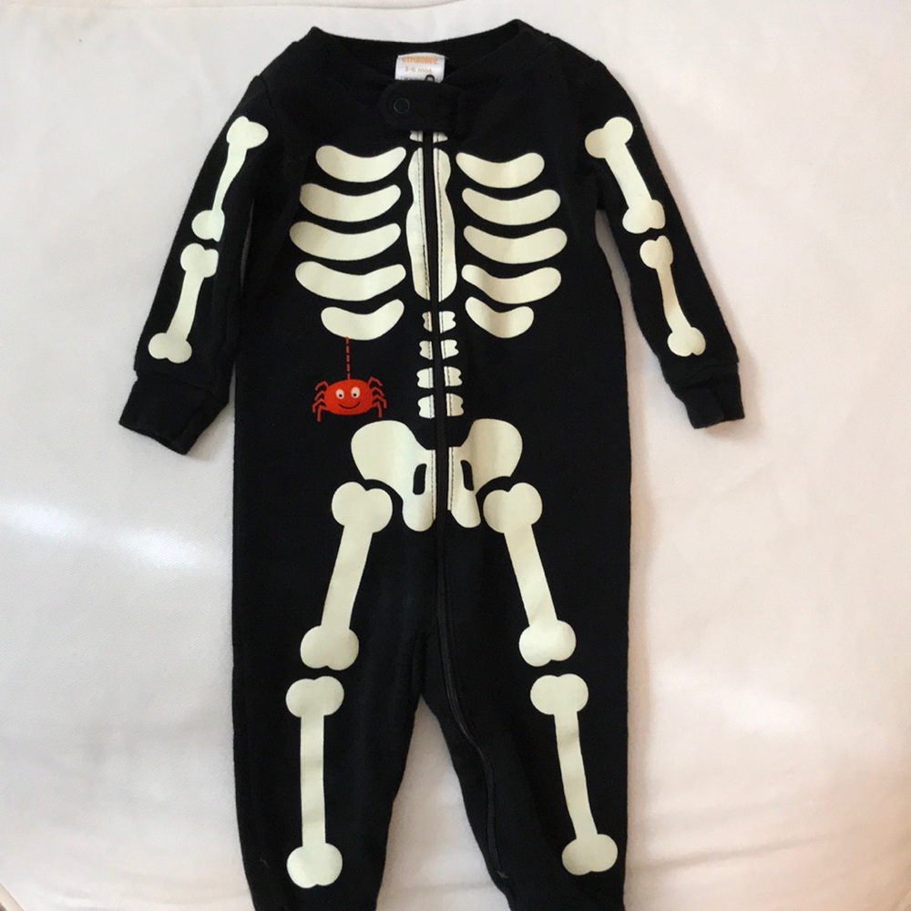 Gymboree 3-6 month baby boy skeleton outfit